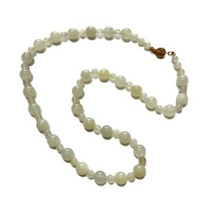 Pale Green Mountain Jade Bead Necklace